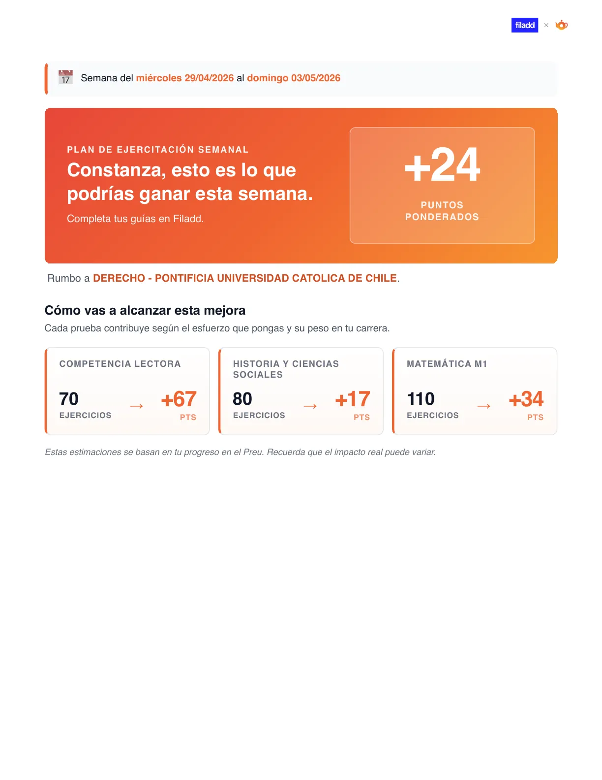 Plan semanal, página 1